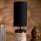 Metal Ambee printed Lamp with Solid Black Shade