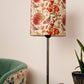Metal Chrome Finish Lamp with Multicolor Birdy Shade