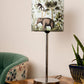 Metal Chrome Finish Lamp with Multicolor Jungle Shade