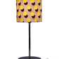 Metal Chrome Finish Lamp with Multicolor Yellow Polka Lamp Shade