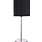 Metal Chrome Finish Lamp with Pleeted Cotton Black Shade