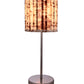 Metal Chrome Finish Lamp with Pleeted Multicolor Maroon Shade