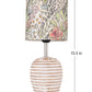 Stripped Distress White Lamp with Colorful Leaves multicolor shade