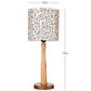 Wooden Brown Lamp with Animal Print Shade