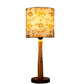 Wooden Brown Lamp with Blue Gardenia Shade