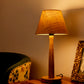 Wooden Brown Lamp with Taper White Jute Shade