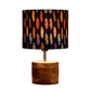 Wooden Brown Log Lamp with Colorful Feathers Shade