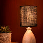 Wooden Dome Table Lamp with Jute Black Shade